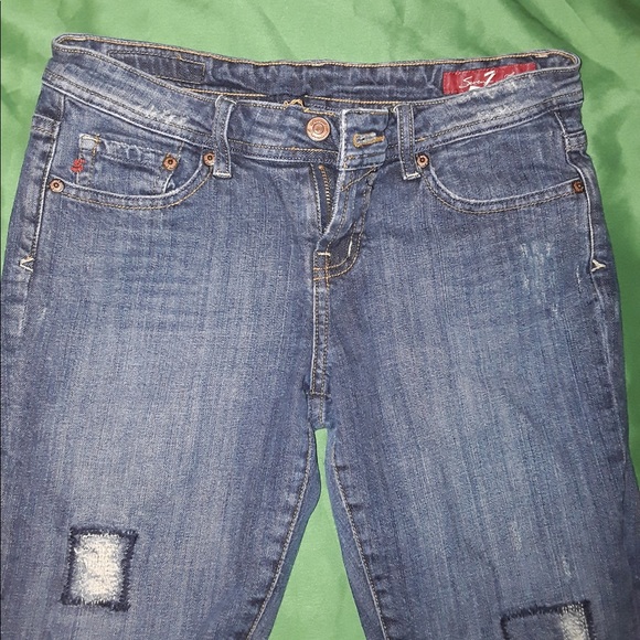 SEVEN7 Distressed Patch Jeans - Picture 2 of 8